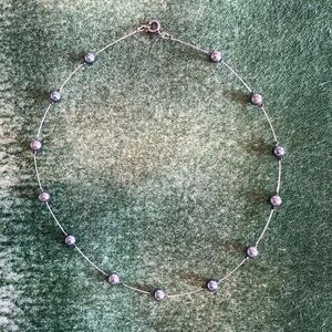 Gray pearl choker